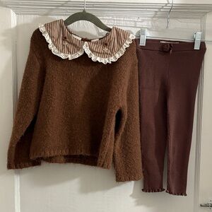 Zara Brown and Blue Striped Garment